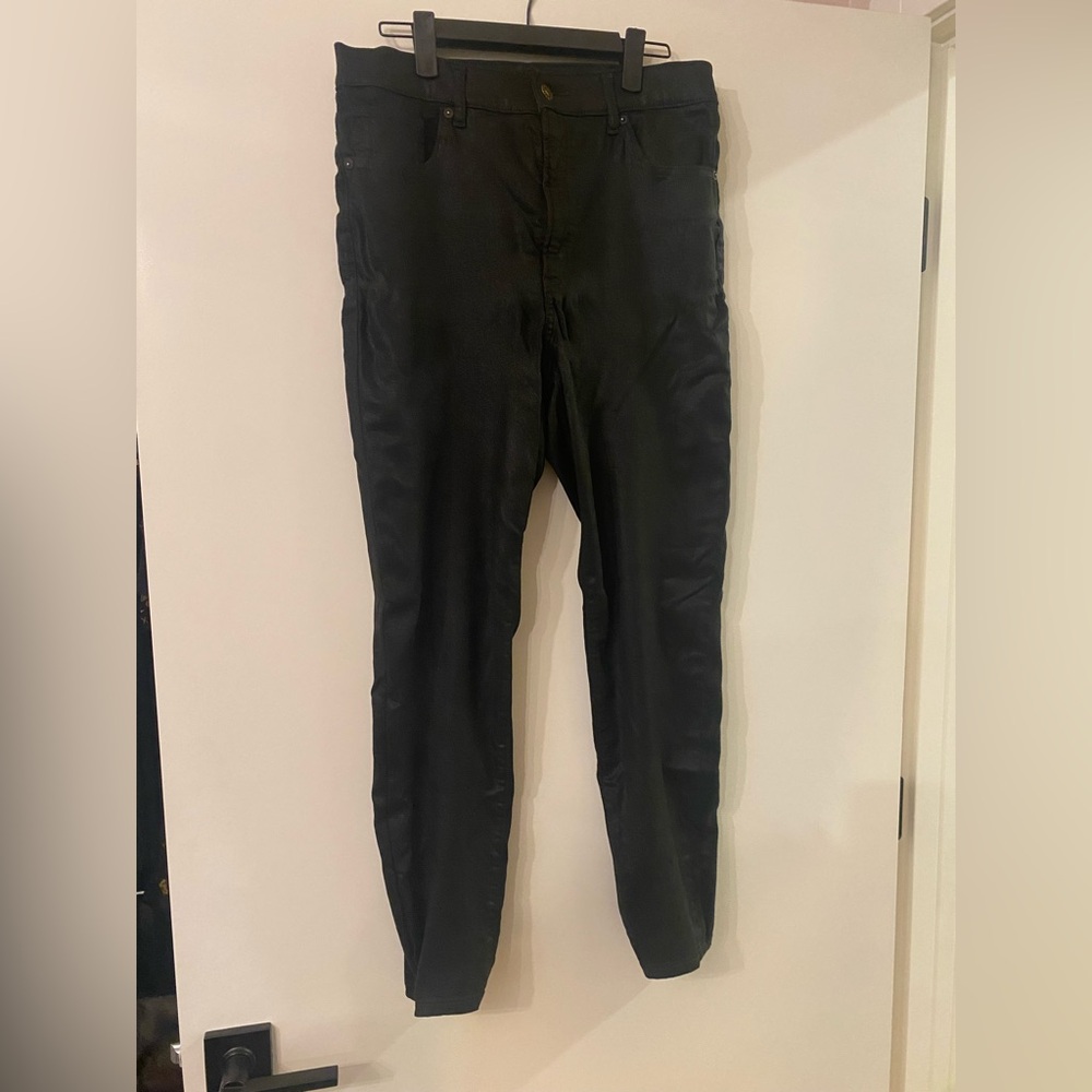 Express Coated/Treated Super High Rise Skinny Pants